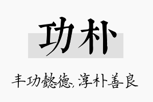 功朴名字的寓意及含义