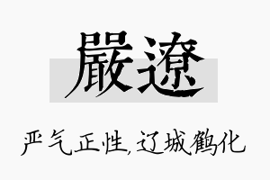 严辽名字的寓意及含义