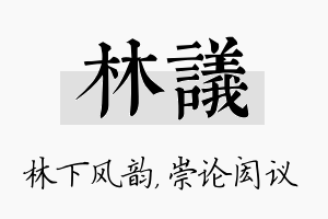 林议名字的寓意及含义