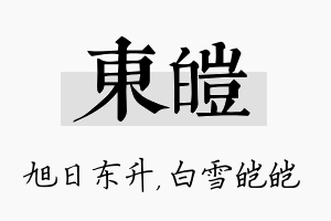 东皑名字的寓意及含义