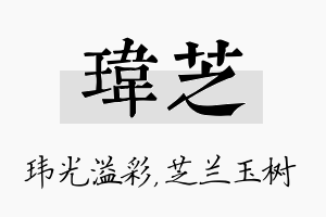 玮芝名字的寓意及含义