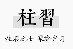 柱习名字的寓意及含义