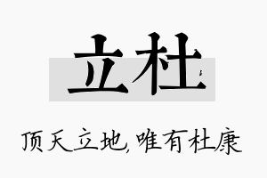 立杜名字的寓意及含义