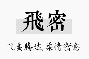 飞密名字的寓意及含义