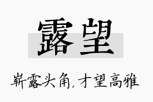 露望名字的寓意及含义