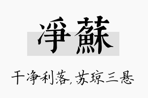 净苏名字的寓意及含义