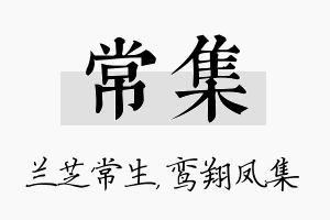 常集名字的寓意及含义