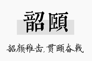 韶颐名字的寓意及含义