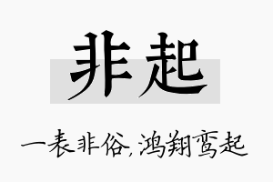 非起名字的寓意及含义