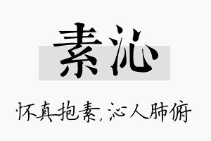 素沁名字的寓意及含义