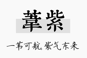 苇紫名字的寓意及含义