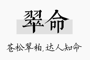 翠命名字的寓意及含义