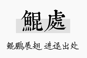 鲲处名字的寓意及含义