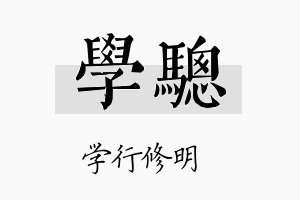 学骢名字的寓意及含义