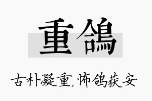 重鸽名字的寓意及含义