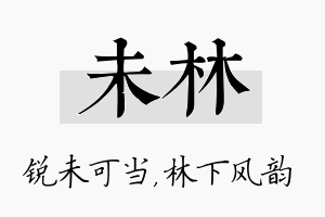 未林名字的寓意及含义