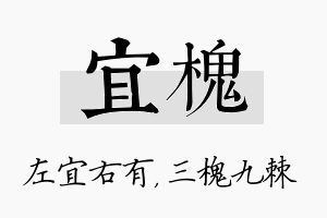 宜槐名字的寓意及含义