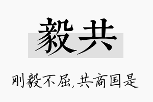 毅共名字的寓意及含义