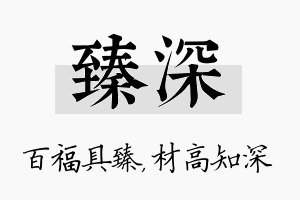 臻深名字的寓意及含义