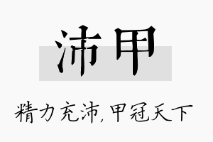 沛甲名字的寓意及含义