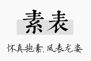 素表名字的寓意及含义