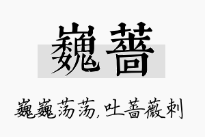 巍蔷名字的寓意及含义