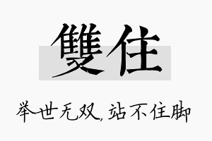 双住名字的寓意及含义