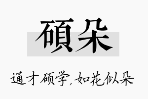 硕朵名字的寓意及含义