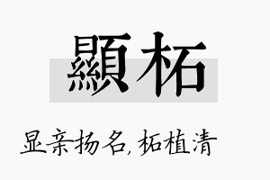 显柘名字的寓意及含义