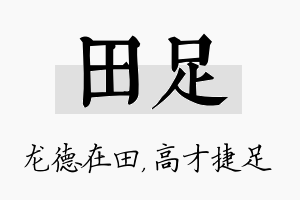 田足名字的寓意及含义