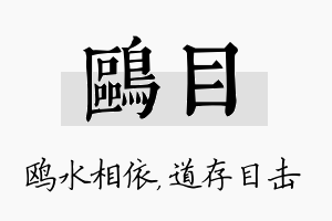 鸥目名字的寓意及含义