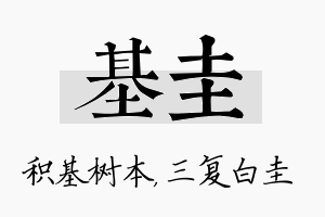 基圭名字的寓意及含义