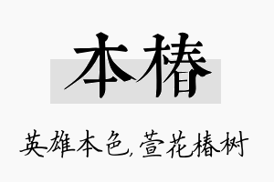 本椿名字的寓意及含义