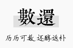 数还名字的寓意及含义