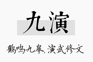 九演名字的寓意及含义