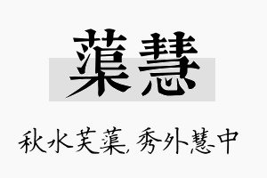 蕖慧名字的寓意及含义