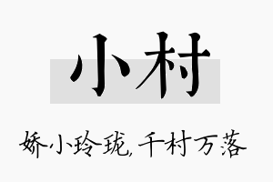 小村名字的寓意及含义