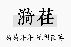 漪荏名字的寓意及含义