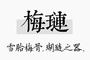 梅琏名字的寓意及含义