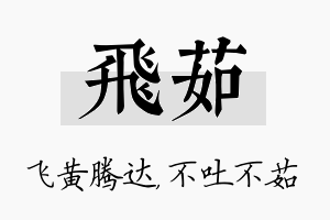 飞茹名字的寓意及含义