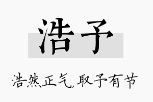 浩予名字的寓意及含义