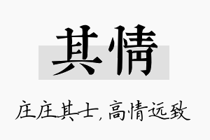 其情名字的寓意及含义