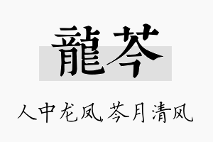 龙芩名字的寓意及含义