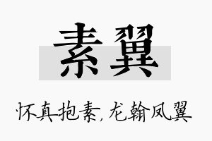 素翼名字的寓意及含义