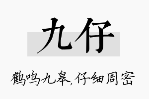 九仔名字的寓意及含义