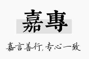 嘉专名字的寓意及含义