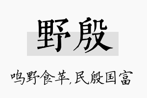 野殷名字的寓意及含义