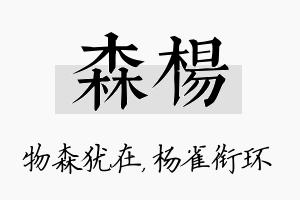 森杨名字的寓意及含义