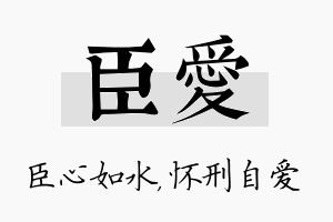 臣爱名字的寓意及含义