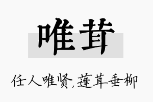 唯茸名字的寓意及含义